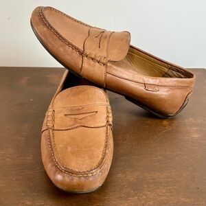 Polo Ralph Lauren Reynolds Tan Brown Leather Driving Penny Loafers Men's US 11 D